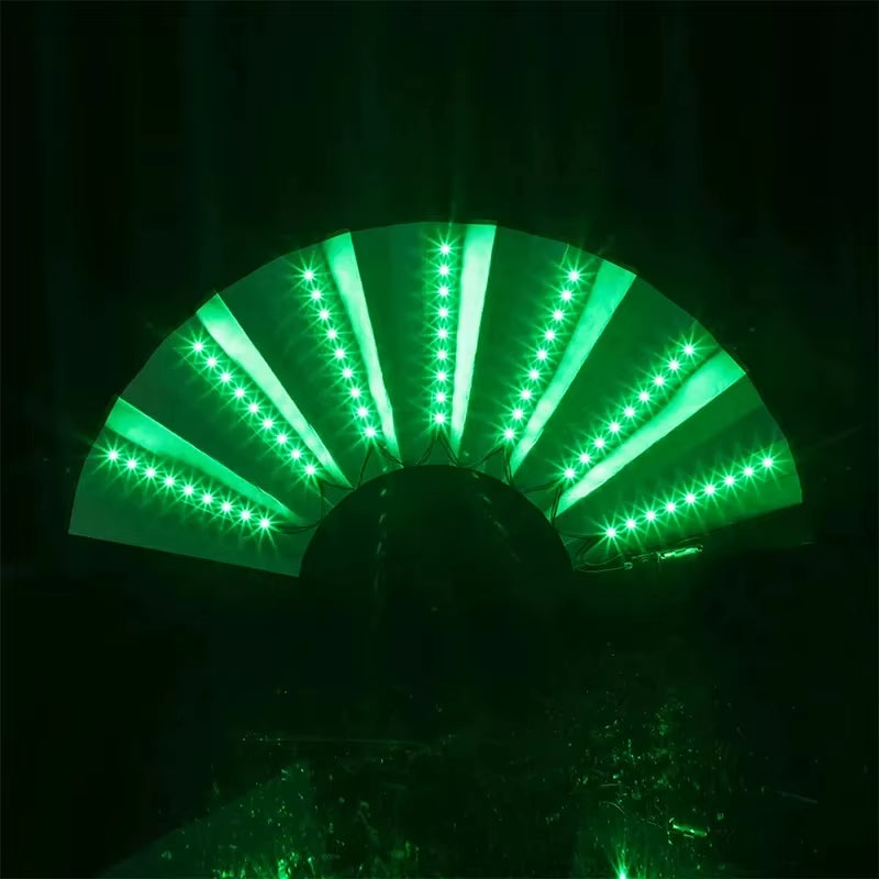 Glow Folding Led Fan Dancing Light Fan Night Show Halloween Christmas Rave Festival Accessories Glow in the Dark Party Supplies