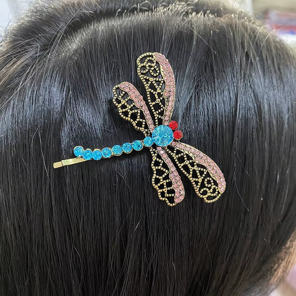 Horror Movie Coraline Crystal Dragonfly Hair Clip Brooch for Women Girls Cute Animal Hairpin Jewelry Halloween Gifts