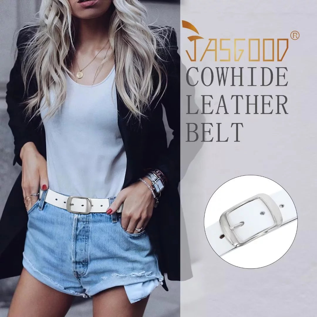 Women Leather Belts Dark Brown Waist Belt for Pants Jeans Dress