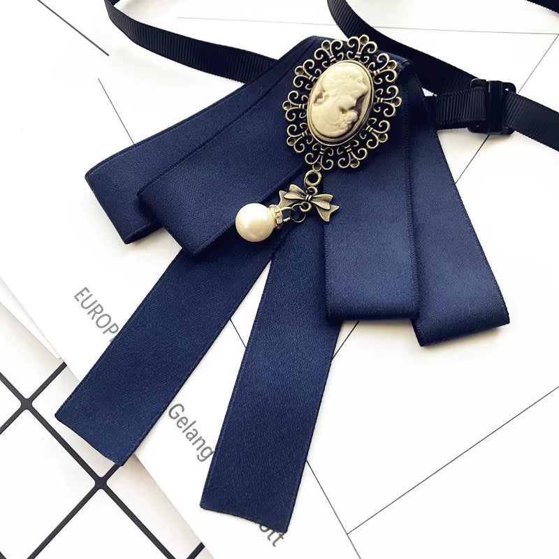 New Top Women'S Rhinestone Bow Ties Shirt Skirt Bow Professional Female School Uniform Bowties Clothing Fashionable Accessories