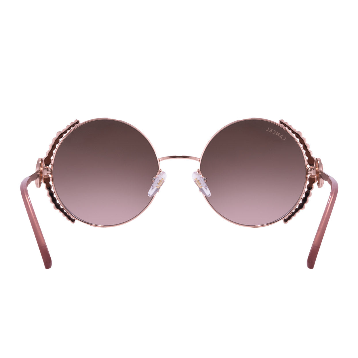 LA91013 Rose Gold Pink Brown Gradient Sunglasses