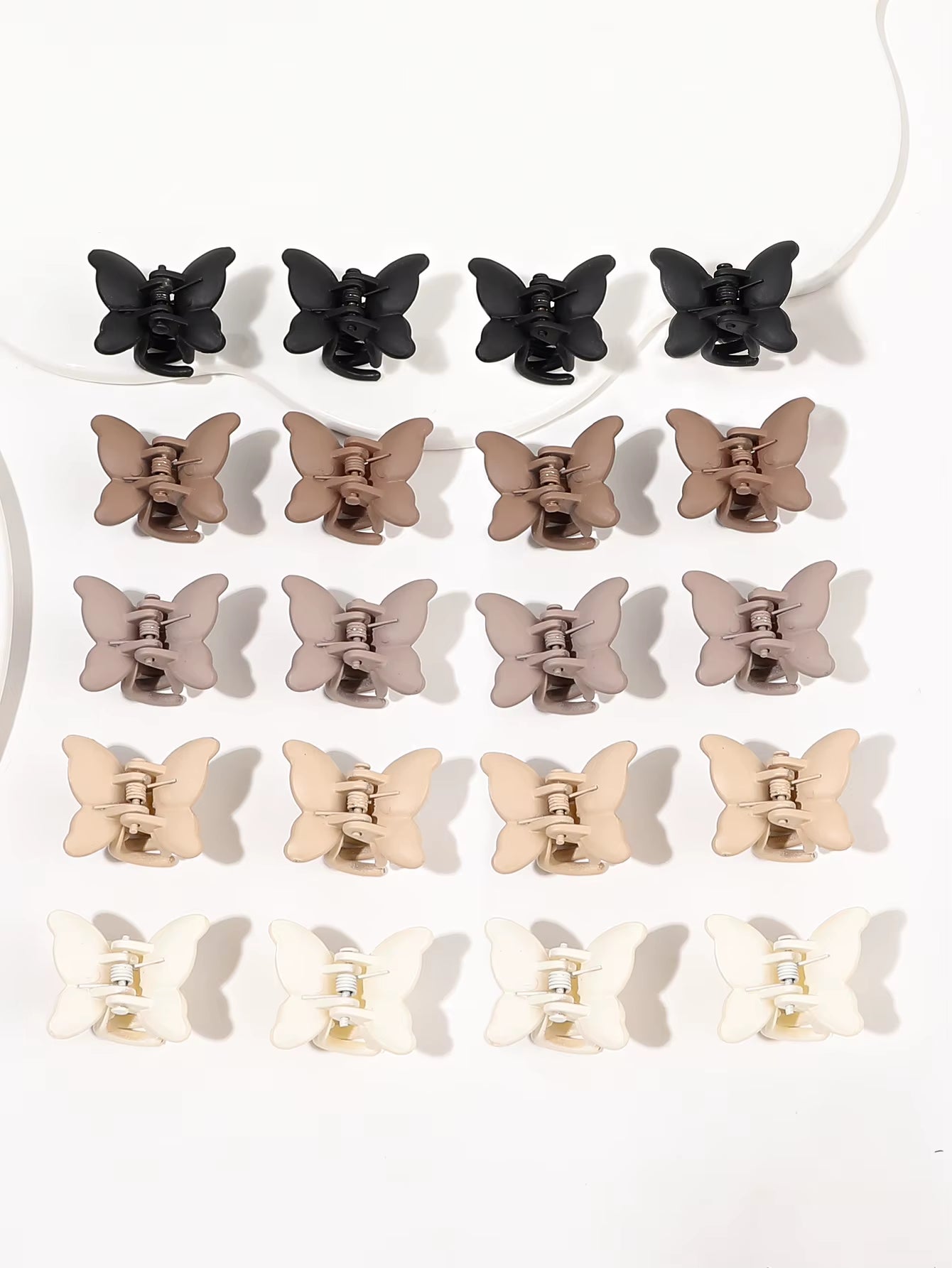 20 Pcs Butterfly Hair Clips,1 Inch Small Clips Non Slip Cute Matte Hair Claw Clip,Women Hair Jaw Clips Natural Color