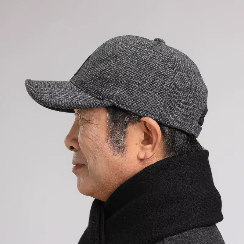 Winter Casual Woolen Men Hats Warm Ear Protection Caps Korean Version Baseball Caps Adjustable Men'S Cotton Caps Sports Caps