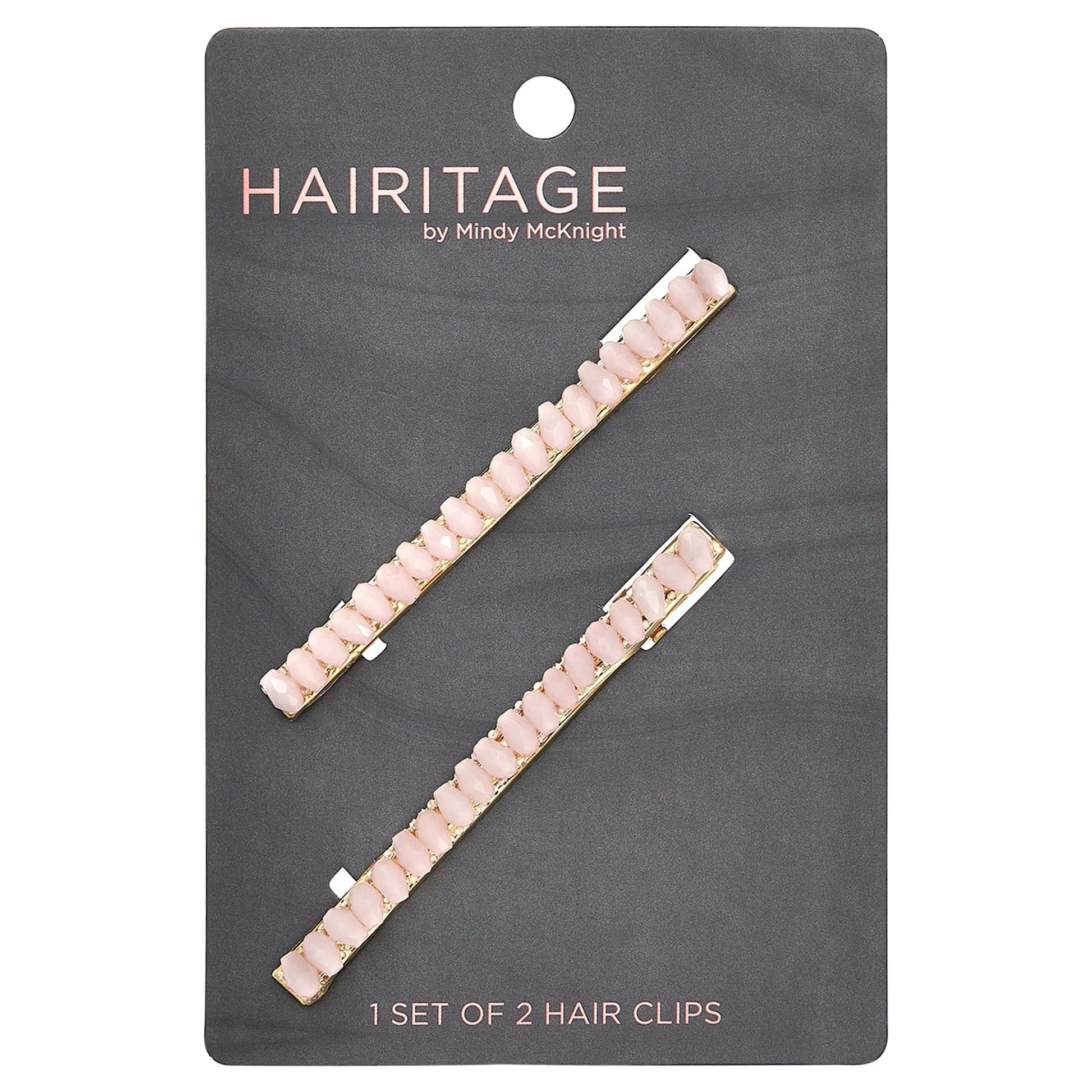 Beaded Stylish Hair Clips Pink, 2 PC