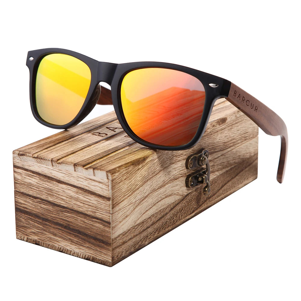 Black Walnut Sunglasses Wood Polarized Sunglasses Men Glasses Men UV400 Protection Eyewear Wooden Original Box