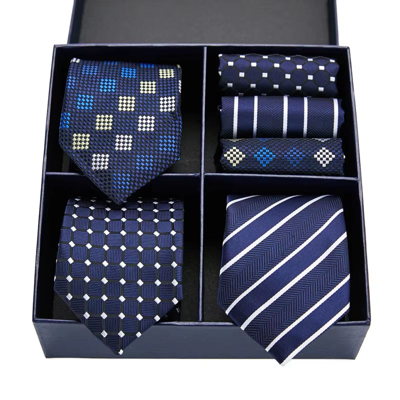 Gift Box Pack Mens Tie Skinny Pink Palid Silk Classic Jacquard Woven Extra Long Tie Hanky Set for Men Formal Wedding Party