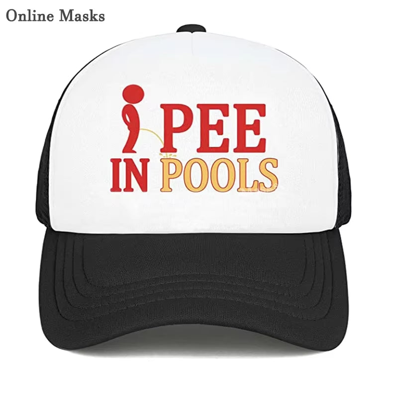 I Pee in Pools Funny Dare Gag Gift Joke - Adult Trucker Cap Hat