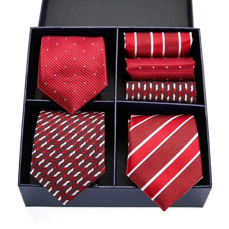 Gift Box Pack Mens Tie Skinny Pink Palid Silk Classic Jacquard Woven Extra Long Tie Hanky Set for Men Formal Wedding Party